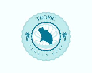 Barbuda Island Beach logo design