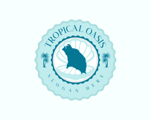 Barbuda Island Beach logo design