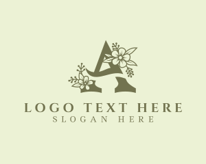 Natural - Feminine Floral Letter A logo design