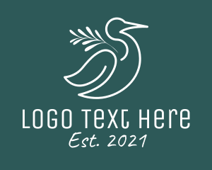 Zoology - Heron Bird Leaf Nature logo design