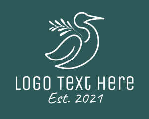 Swan - Heron Bird Leaf Nature logo design