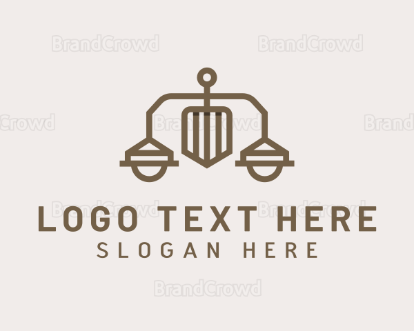 Brown Shield Law Scale Logo