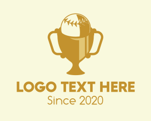 Winning - Gold Baseball Championship Trophy logo design