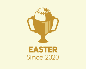 Cue Ball - Gold Baseball Championship Trophy logo design