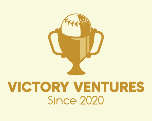 Winning - Gold Baseball Championship Trophy logo design