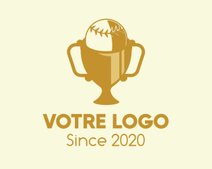 Poolroom - Gold Baseball Championship Trophy logo design