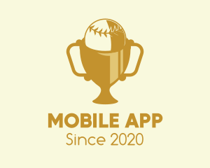 Cue Sports - Gold Baseball Championship Trophy logo design