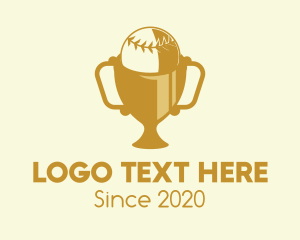 Championship - Gold Baseball Championship Trophy logo design