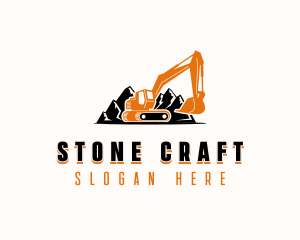 Quarry - Mountain Quarry Excavator logo design