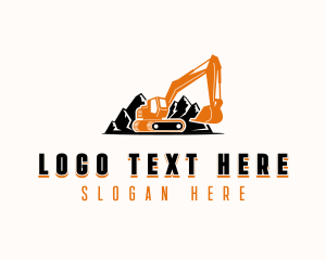 Industrial - Mountain Quarry Excavator logo design