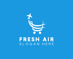 Air Travel Shopping Cart logo design