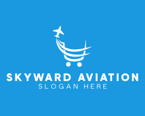 Air Travel Shopping Cart logo design