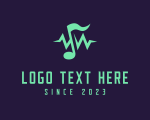 House Music - Music Note Frequency logo design