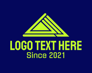 Futuristic Neon Triangle logo design