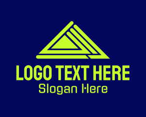 Futuristic Neon Triangle Logo