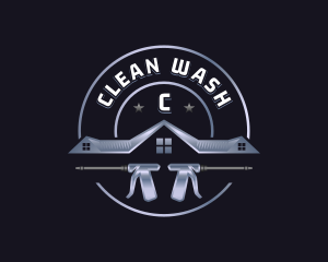 Pressure Wash Roof Cleaning logo design