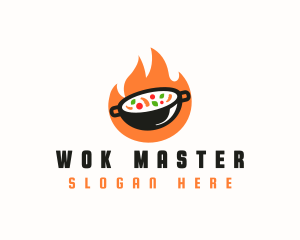 Wok Asian Food logo design