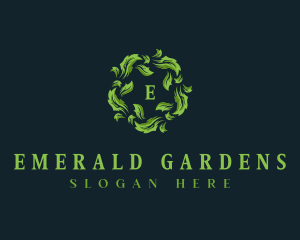 Leaves Botanical Garland logo design