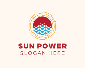 Sun Solar Panel logo design