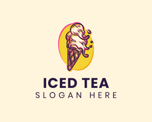 Ice Cream Glitch logo design