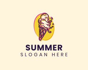 Ice Cream Glitch logo design