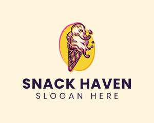 Ice Cream Glitch logo design