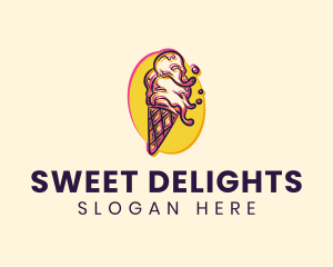 Ice Cream Glitch logo design