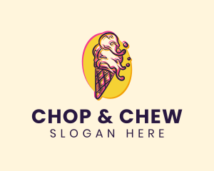 Sweet - Ice Cream Glitch logo design