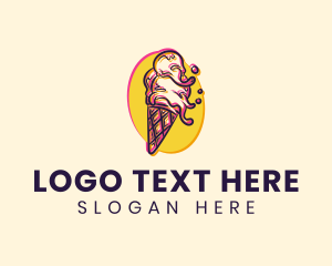 Ice Cream Glitch Logo