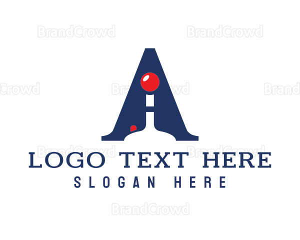 Arcade Joystick Letter A Logo