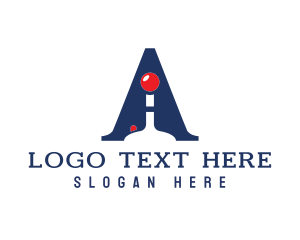 Play - Arcade Joystick Letter A logo design