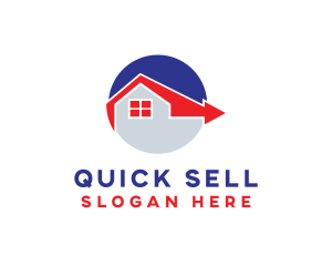 Sell - Home Apartment Arrow logo design