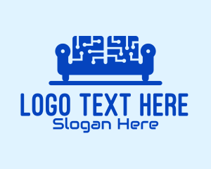 Communication - Blue Tech Couch logo design