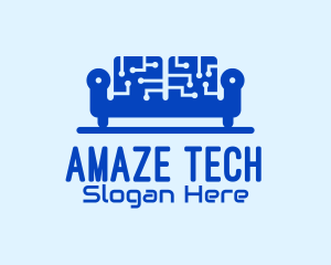 Blue Tech Couch logo design