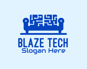 Blue Tech Couch logo design