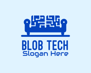 Blue Tech Couch logo design