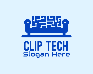 Blue Tech Couch logo design