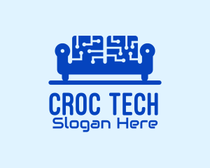 Blue Tech Couch logo design