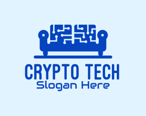 Blue Tech Couch logo design