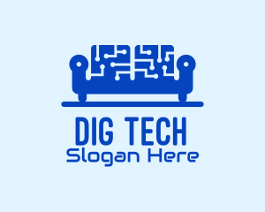 Blue Tech Couch logo design