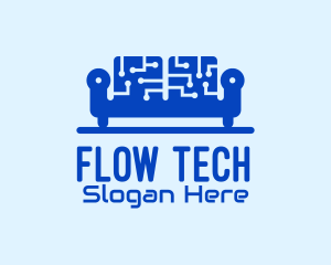 Blue Tech Couch logo design