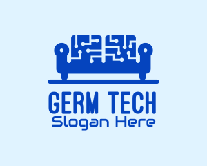 Blue Tech Couch logo design