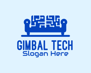 Blue Tech Couch logo design