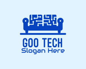 Blue Tech Couch logo design