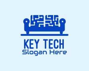 Blue Tech Couch logo design