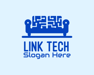 Blue Tech Couch logo design