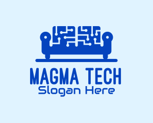 Blue Tech Couch logo design