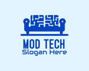 Blue Tech Couch logo design