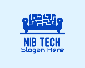 Blue Tech Couch logo design