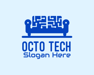 Blue Tech Couch logo design